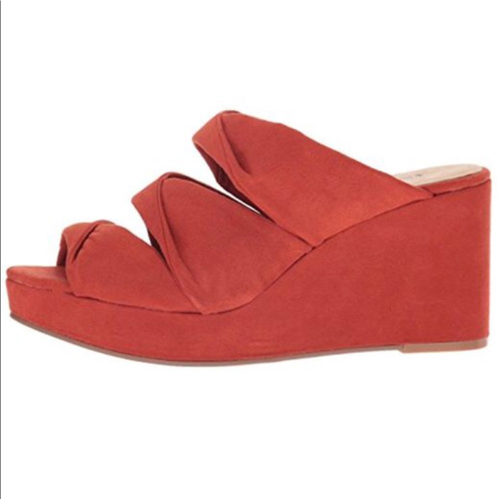 NIB Rust Twisted Upper Platform Wedge Sandals - Picture 4 of 5